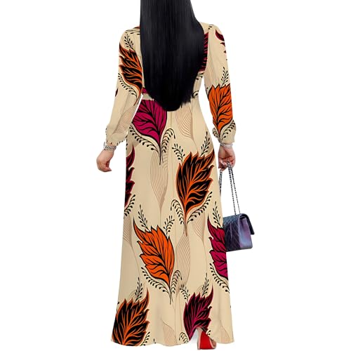 Image of PinkPatty Women's Long Sleeve Maxi Dress Plus Size Casual V Neck Wrap Dress with Pockets&Belt