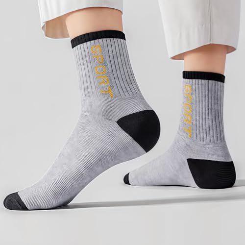 Men's Sports Socks for Spring, Autumn, and Winter - Breathable Mid-Calf Socks for Running, Fitness, and Daily Wear