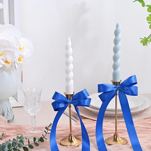 Image of Royal Blue Satin Ribbon 1 inch X 50 Yards Polyester Ribbon for Gift Wrapping Very Suitable for Weddings Party Hair Bow Invitation Decorations and More