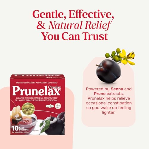 Image of Prunelax Ciruelax Regular Strength Laxative Tea Bags - Made with Natural Senna Extracts, for Occasional Constipation, Senna Extract - 10 Bags