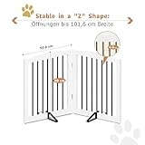 HOLTICO Absperrgitter Hund,Schutzgitter Holz, Freistehendes Hundeabsperrgitter Türgitter Treppengitter Schutzgitter Hund Faltbar Weiß,Kindergitter klappbar,2 Paneelen Türschutzgitter