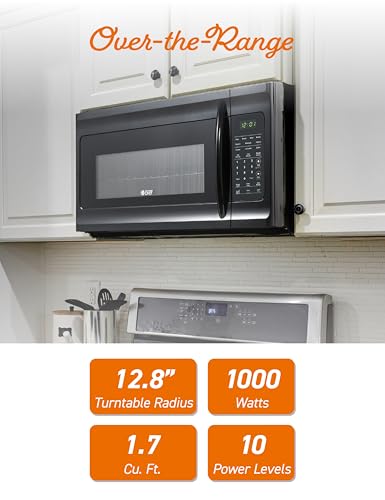 Commercial-Chef-17-Cu-Ft-Over-The-Range-Microwave-Oven-1000-Watt-Microwave-with-10-Power-Levels-300-CFM-Hidden-Vent-Hood-Fan-Touch-Controls-LED-Display-10-Preset-Options-CHMR17GB-Black Commercial Chef 17 Cu Ft Over The Range Microwave Oven 1000 Watt Microwave with 10 Power Levels 300 CFM Hidden Vent Hood Fan Touch Controls LED Display 10 Preset Options CHMR17GB Black
