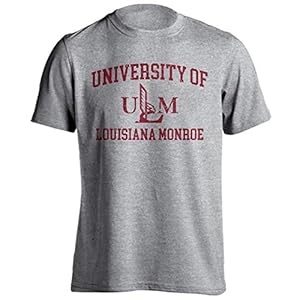 University of Louisiana Monroe ULM Warhawks Retro Distressed Short Sleeve T-Shirt Athletic Heather XLarge