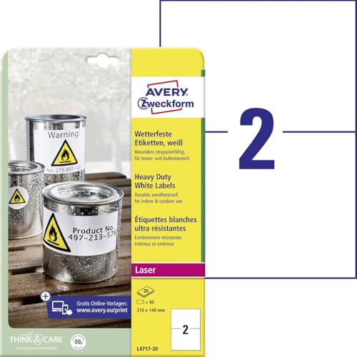 AVERY Zweckform L4717-20 Wetterfeste Folienetiketten...