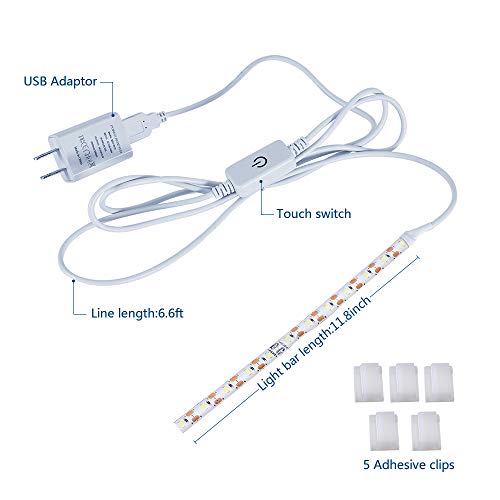 Sewing Machine Light - LED Light Strip for Sewing Machine with Touch Dimmer and USB Power (11.8 inch,18 LEDs)