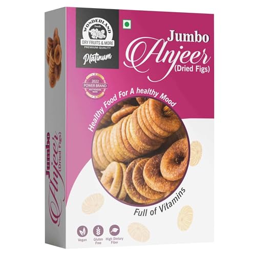 WONDERLAND FOODS Afghani Anjeer 250g Box Dry Fruits | Organic Dried Afghani Anjir Figs Rich in Iron, Fibre & Vitamins | Healthy Snack Low in Calories and Fat Free | Non-GMO Dry Afghani Anjir Figs