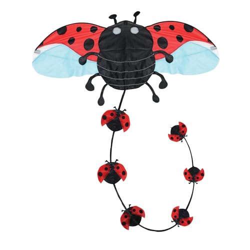 Brookite from Peterkin | Ladybird Kite | Red and Black Ladybird Design - 49cm x 45cm - Spinnaker Nylon with 1 Handle | Kites | Outdoor Toys | Sports & Leisure | Ages 3+