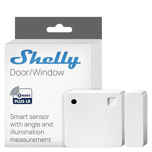 Shelly Wave Door/Window White Z-Wave Long Range Operated Sensor Home Automation Compatible with Alexa Google Home SmartThings & Home Assistant Bulletproof Security Lux & Tilt Angle Measurement