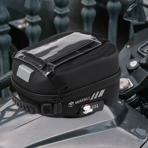 MagiDeal Motorcycle Tank Bag with Headphone Hole Multifunctional Lightweight Waterproof Riding Luggage Bag Gas Tank Bag for 450MT