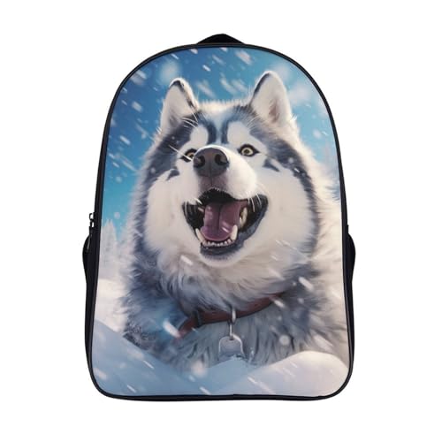 Mochila para niñas Husky escolar de gran capacidad estilo kawaii impermeable con colgantes 40cm