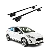 Barres de Toit Transversales Compatible avec Ford Fiesta Active 2017-2024 Fer Noir ABE