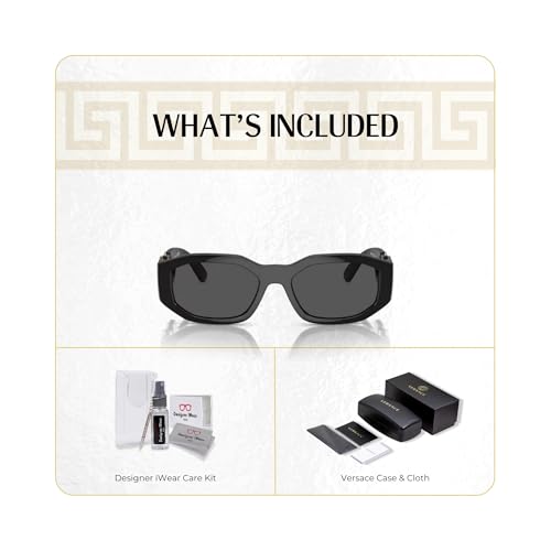 Versace VE4361 Rectangular Sunglasses For Men For Women +BUNDLE with ACCESSORY EYEWEAR KIT2