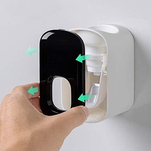 Automatic Toothpaste Dispenser Dust-Proof Toothbrush Holder Wall Mount Stand Bathroom Accessories Set Squeezer(Gray) image 5