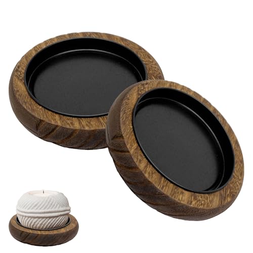 2 Piezas Plato para Velas, Portavelas de Madera, Posavelas para Velas de hasta 10 CM Diámetro Posavelas de Madera Redondo,Platillo de Madera para Velas de Bautizo Posavelas Plato Bandeja Decorativa