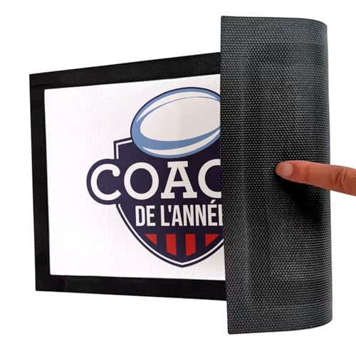 Paillasson rugby blanc de sport tapis de sol extérieur abrité 60x40cm - 5