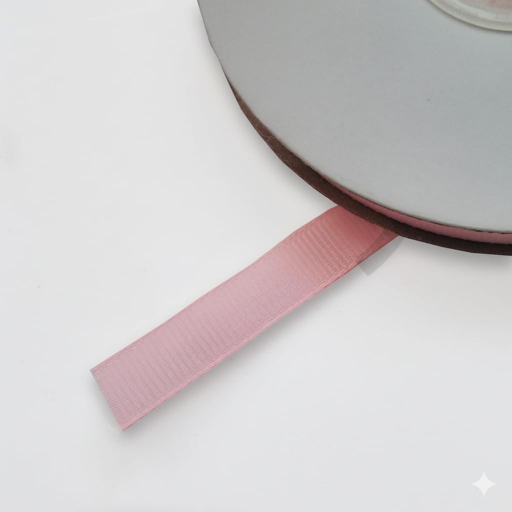 Bountiful Harvest Baby Pink 25M Full Reel Woven Edged Grosgrain Ribbon - 10Mm (3/8") Width (Baby Pink)