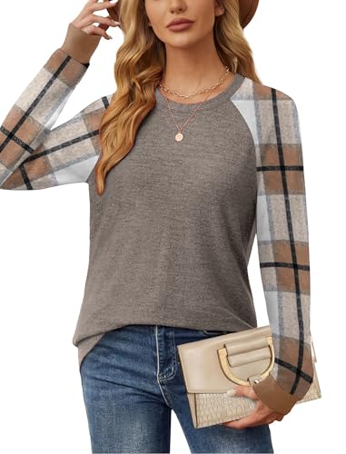 Image of Saloogoe Tunic Sweatshirts for Women Crewneck Lightweight Sweaters Raglan Long Sleeve Shirts Fall Fashion Tops 2026