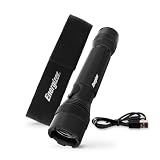 Energizer TAC R 800 LED Tactical Flashlight, Bright Rechargeable Flashlight for Emergencies and Camping Gear, Water Resistant Flashlight, Micro-USB Charging Cable Included, Pack of 1, Black