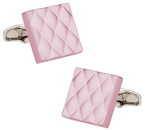 Gemelos Cuff-Daddy Quilted Rosa Metálico con Caja