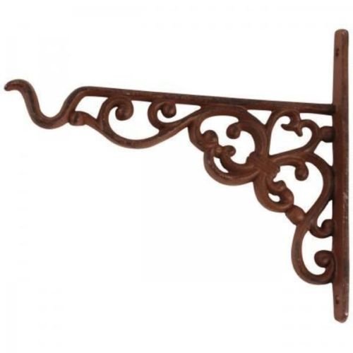 Fallen Fruits Ltd FB378 Hängende Badewanne (1 Vogel), Braun, 28,5 x 16 x 16 cm & Esschert Design Hängevorrichtung, Haken für Hanging Basket S, Rostbraun, 20.5x2.1x17.8 cm, BPH28