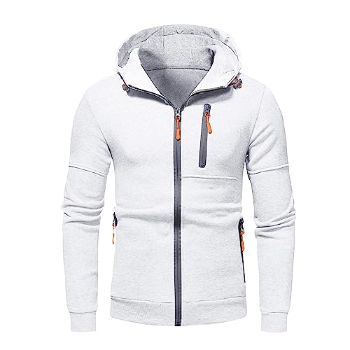 Mens Hooded Sweatshirt Zipper Front Tall 3xl Casual With Zip Pocket Full Zip Long Sleeve Lightweight Sports Jacket4