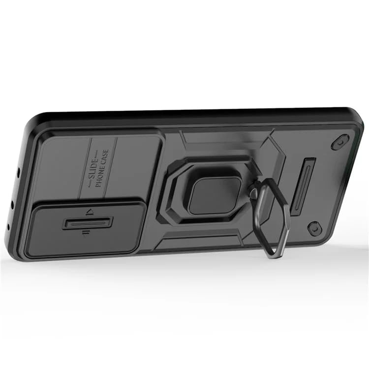 Image of Glaxx Heavy Duty Armor Back Case Cover for Oneplus Nord CE 4 5G - Magnetic Kickstand Ring with Camera Shutter Protection, Rugged Bumper Hard Back Cover for Oneplus Nord CE 4 5G (PC & TPU|Black)