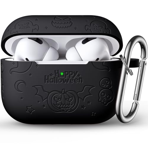 Odbeai Airpods Pro 2nd Generation Case Cover - Flower Engraved Silicone Compatible With Apple Airpods Pro, Cute Full Protective Case, Front LED Visible