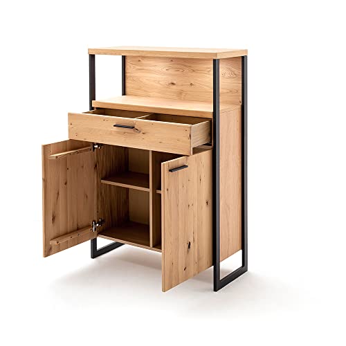 Lomadox Wohnwand Set mit Couchtisch in Eiche Bianco geölt, mit LED Beleuchtung – Bild 6