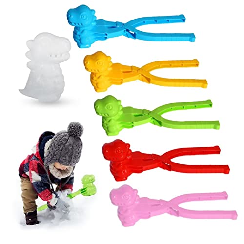 DAOUZL Clip Boule de Neige, 5 Pcs Fabricant de Boules de Neige, Jouets de Plage de Neige, Jouets de Neige, Clip de Boule de Neige , Pince à Boule de Neige pour Activités Plein Air d'enfants(Dinosaure) Cover