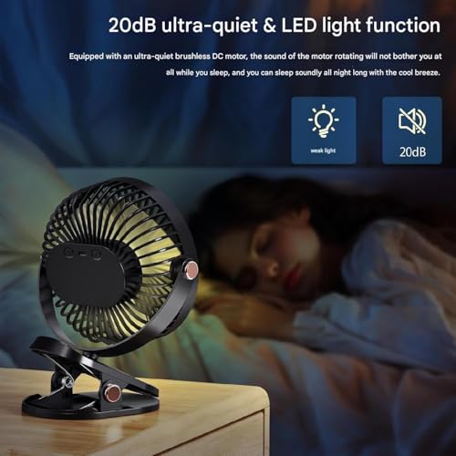 Image of RAXHOL ๐ inch ๐๐ง๐๐ก Rechargeable Desktop Mini ๐๐ฅ๐ข๐ฉ ๐
๐๐ง with ๐๐๐ Lighting | High Speed Rechargeable Table Fan for Home | ๐ ๐๐ฉ๐๐๐ Modes Portable fan for Kitchen Home Office (Black)