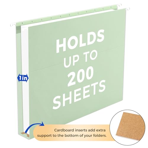 image for SUNEE Hanging File Folders Letter Size, Pastel Colors, 25 Count Letter