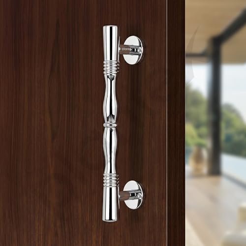 Image of Plantex Door Handle /Stainless Steel Main Door Handle /8 Inch Pull-Push Handle - Pack of 2 (S-143,Chrome)