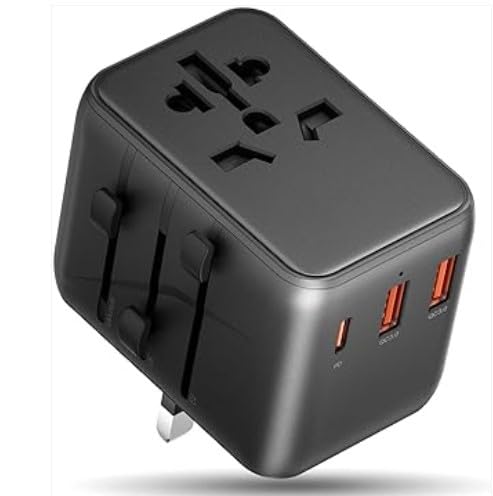 care case JTP Universal Travel Adaptor 20W, 4-in-1 Fast Charger 1xUSB-C & 2xUSB-A Ports, 2500W Power Socket, Portable Charger for iPhone, Android, Laptop, Drone, Compatible for USA, UK, EU, AU, Asia--picture-21