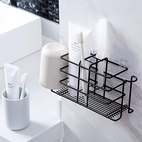 Image of Toothbrush Holder Stainless Steel Toothpaste Holder Wall Mounted for Bathroom Storage, Kitchen Storage Shelf Rack Organizer