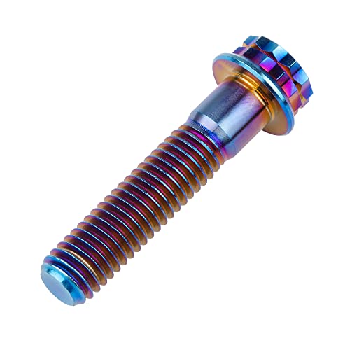 Image of Titanium Flange 12 Point Head M8 x15 20 25 30 35 40 45 50 55 60 65mm Screw Bolt Pack of 4 (M8x35mm, Burning Blue)