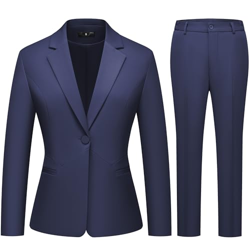 Women's Business Suits for Work Professional 2 Piece Sets Pants Suits Slim Fit Casual Outfits Tuxedo for Office