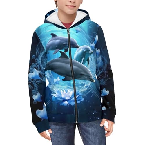 Zip Up Hoodie for Girls Boys Kids Sweatshirt Athletic Jacket Size 6-163