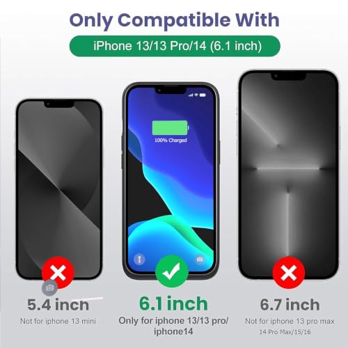 Image of Battery Case for iPhone 13 /13 Pro /14, Upgraded 7500mAh Ultra-Slim Portable Charging Case Rechargeable Protective Extended Charging Cover Only for iPhone13 /13 Pro /14 Battery Pack (6.1 Inch), Black