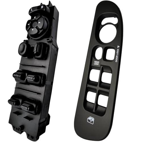 SWITCHDOCTOR Window Master Switch & Bezel Set for 2002, 2003, 2004, 2005, 2006, 2007, 2008 Dodge Ram (Quad Cab, Crew) (Black Bezel)