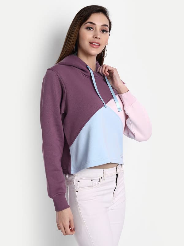 Image of Women's Stylish 3 Shade Fleece Hoodie Suitable for Winters