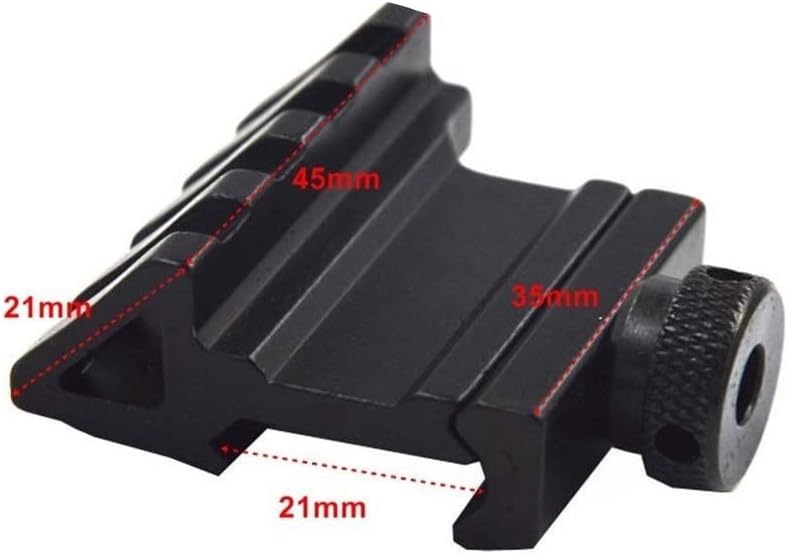 Pinty 45-Degree Offset Angle Rail Mount Picatinny for Flashlights and Rifle Laser Dot Sights, 4 Slots 20mm Weaver Style Tactical, 3PCs