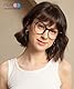 Firmoo Blaulichtfilter Brille ohne Sehstärke für Damen Herren Runde Computerbrille gegen Kopfschmerzen Antimüdigkeit, Blaulicht UV Schutzbrille Entspiegelte Nerdbrille (Leoparden)