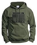 Marine Fathers Day Army Papa Veteran Clothing Flag Gifts Made in America Patriotic Birthday Gift Hoodie Sweatshirt 3XL MlGrn