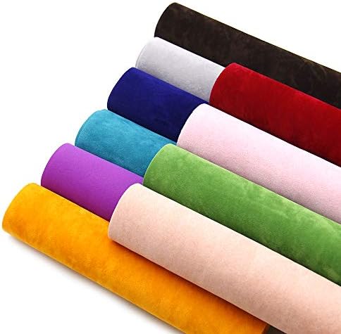 David accessories Double Sided Felt Velvet Soft Fabric 10 Pcs 7.7" x 12.9" (20 cm x 33 cm) Assorted Colors for DIY Bags Wallet Glasses Cloth Craft Projects (Velvet Fabric)