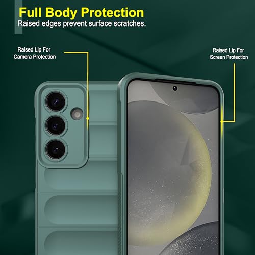Image of amazon basics Back Case Cover for Samsung Galaxy S25 5G (Silicone Magic-Dark Green)