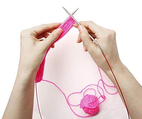 Image of Size 6 Circular Knitting Needles 40 Inch Metal Large Round Needles for Magic Loop Blankets Sweaters Scarves Stainless Steel 100 cm 4 mm, for Beginners & Knitters