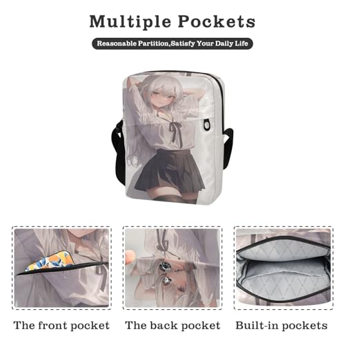 Anime Student Girl Beauty messenger bag crossbody Shoulder Bag Ladies Shoulder Handbags Adjustable Strap for Travel outdoor sports2