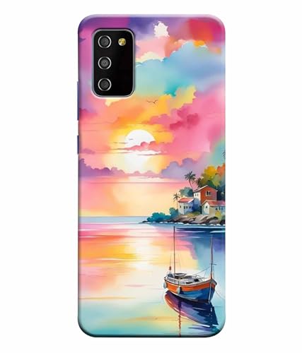Image of Printed Hard Back Case Cover & Compatible for Samsung Galaxy M02S / Samsung Galaxy F02S | Nature Painting Art (Multicolor) - D1180