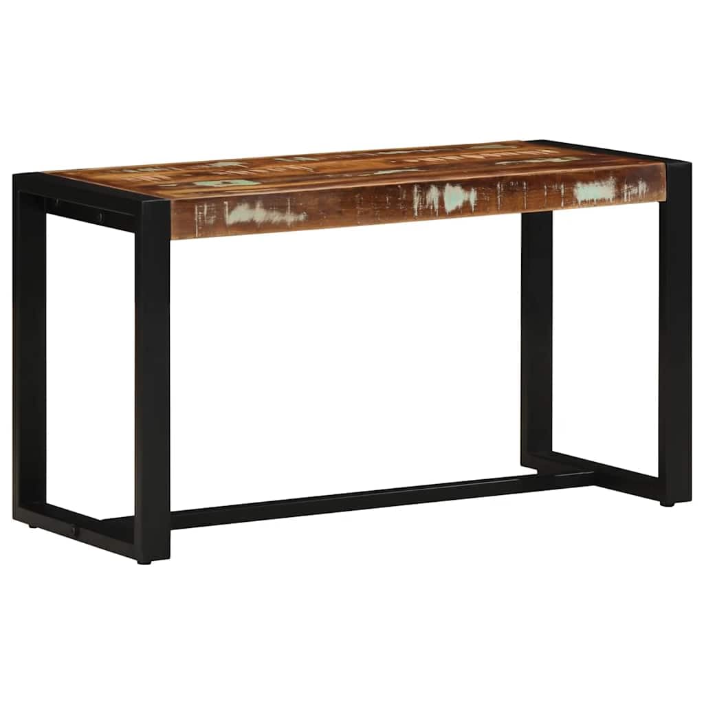 Banc d'entrée en bois de récupération multicolore de style rustique