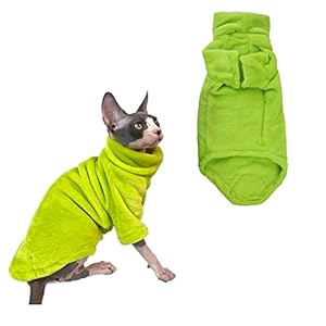 Sphynx Hairless Cats Clothes, Breathable Warm Cats Shirt Hairless Cats Solid Color T-Shirt for Spring Summer Autumn, Cute Cat Wear Clothes Vest Shirts Pet Pajamas for Sphynx, Cornish Rex